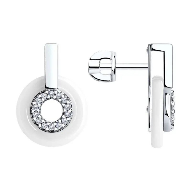 Серьги пуссеты из серебра