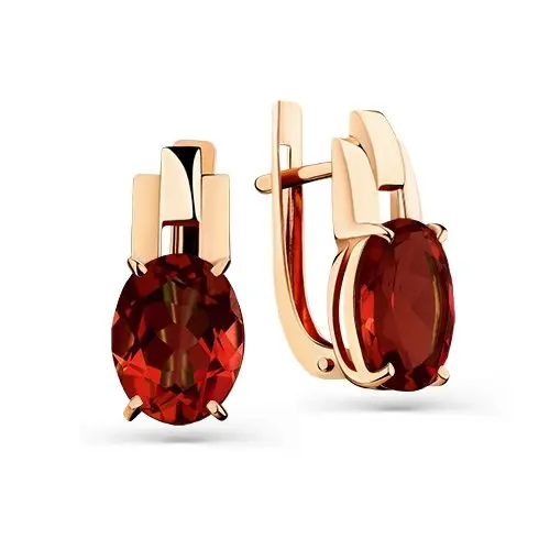 Серьги с английским замком из красного золота