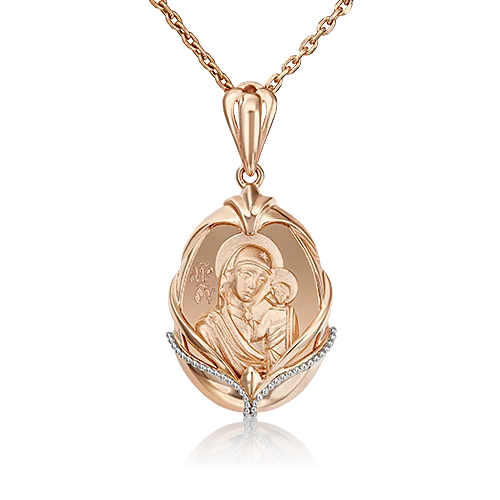 Подвеска икона из красного золота