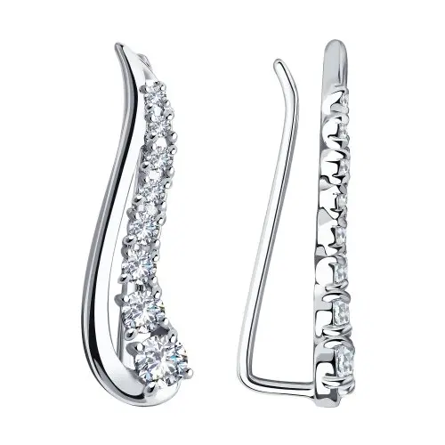 Серьги зажимы из серебра