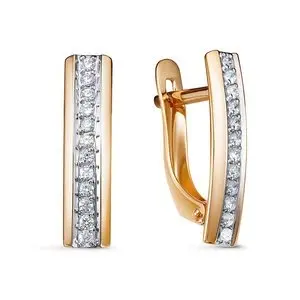 Серьги с английским замком из красного золота