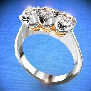 Кольцо декоративное из белого золота