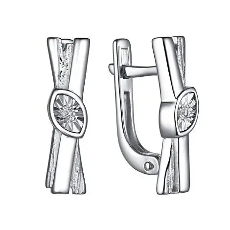 Серьги с английским замком из серебра вид 1