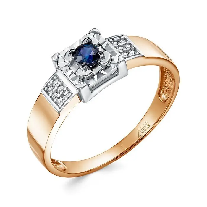 Кольцо декоративное из комбинированного золота