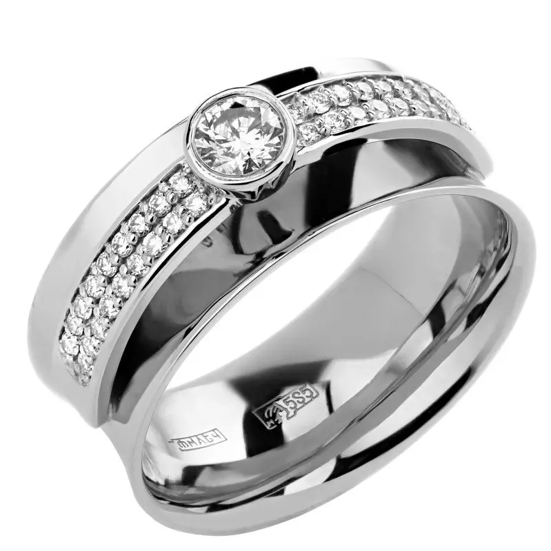 Кольцо декоративное из белого золота