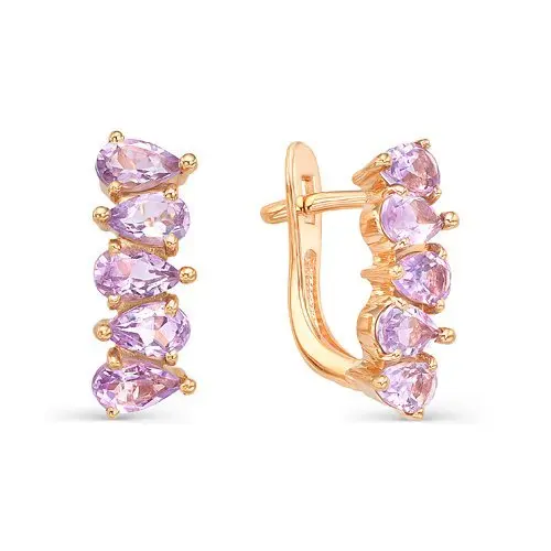 Серьги с английским замком из красного золота