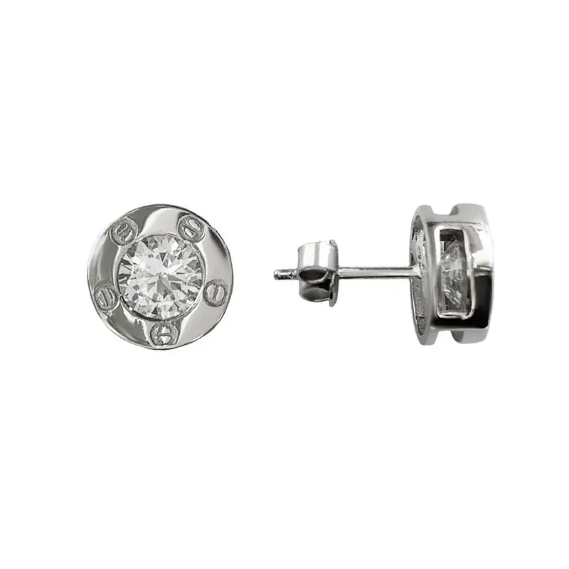 Серьги пуссеты из серебра