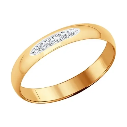 Кольцо обручальное из красного золота