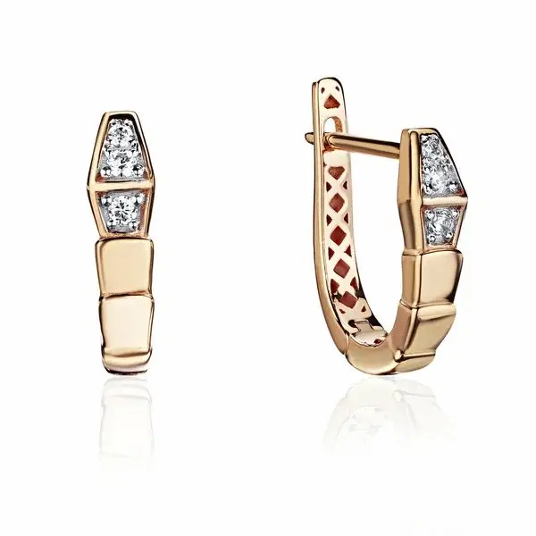 Серьги с английским замком из красного золота