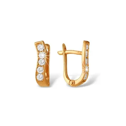 Серьги с английским замком из красного золота