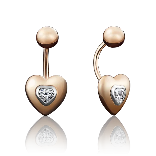 Пирсинг из красного золота вид 1