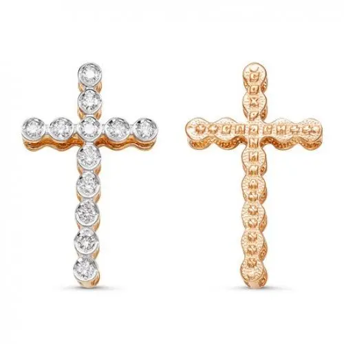 Подвеска декоративный крест из красного золота