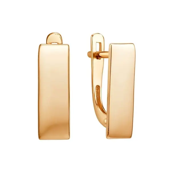 Серьги с английским замком из красного золота