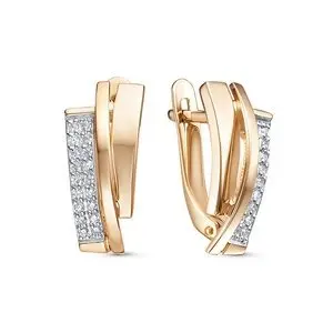 Серьги с английским замком из красного золота