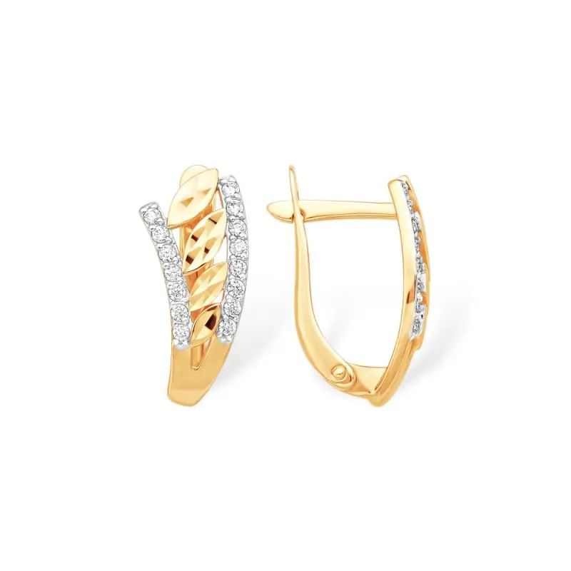 Серьги с английским замком из красного золота