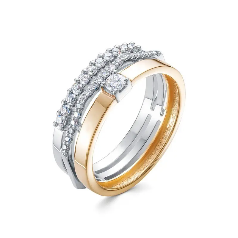 Кольцо декоративное из комбинированного золота