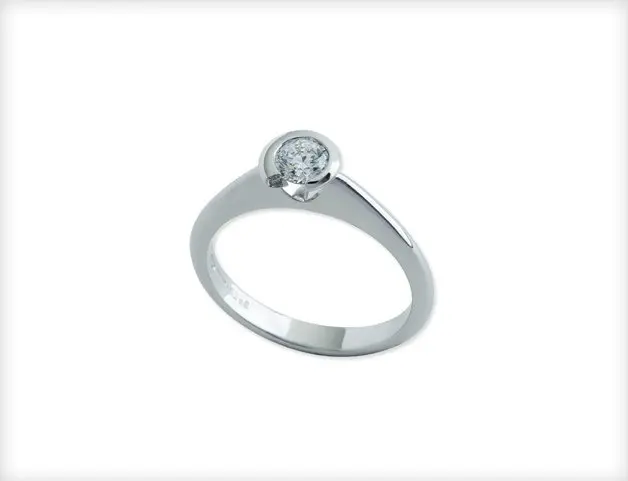 Кольцо помолвочное из белого золота