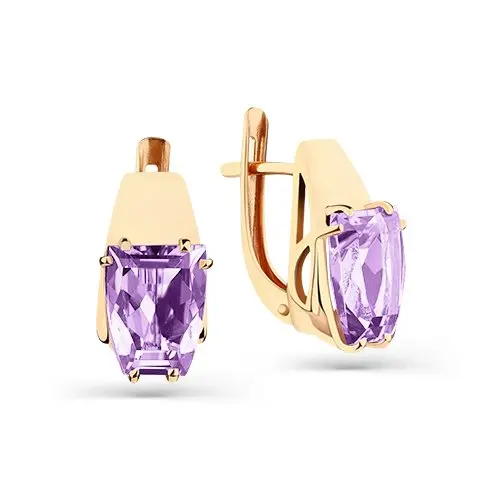 Серьги с английским замком из красного золота