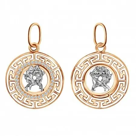 Подвеска знак зодиака из красного золота