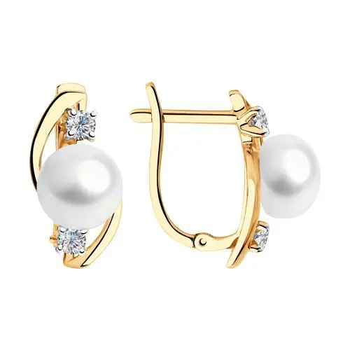 Серьги с английским замком из красного золота