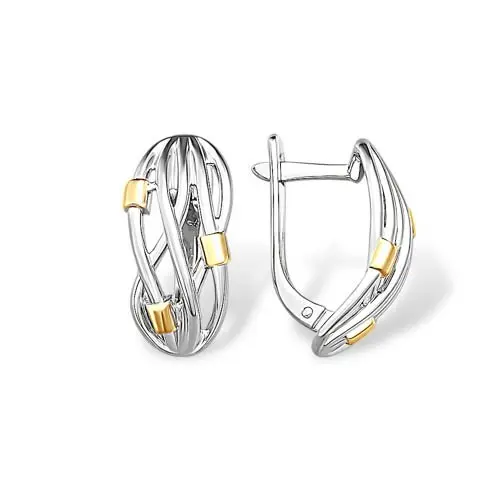 Серьги с английским замком из серебра