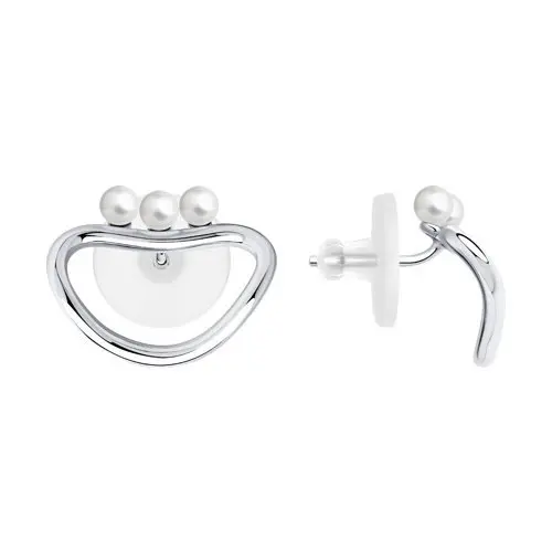 Серьги одиночные из серебра