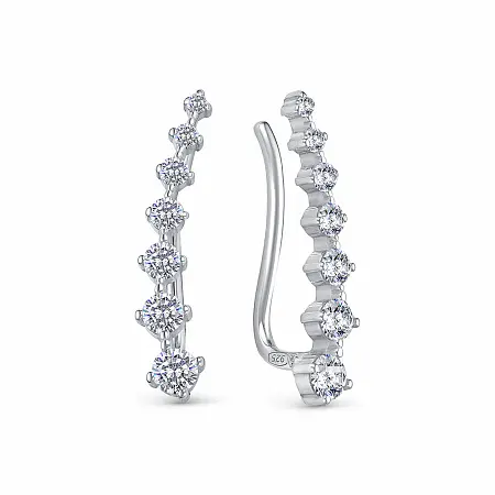 Серьги зажимы из серебра
