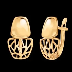 Серьги с английским замком из красного золота