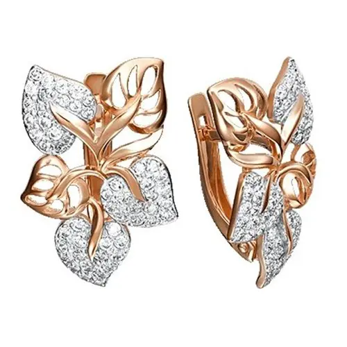 Серьги с английским замком из красного золота