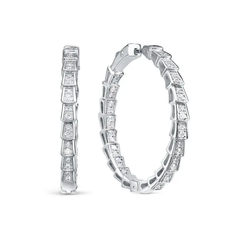 Серьги с английским замком из белого золота