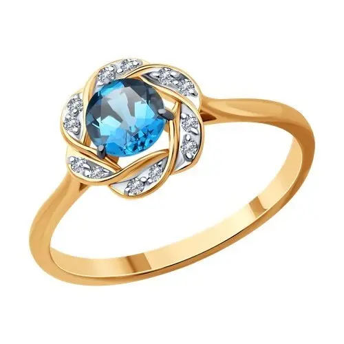 Кольцо декоративное из комбинированного золота