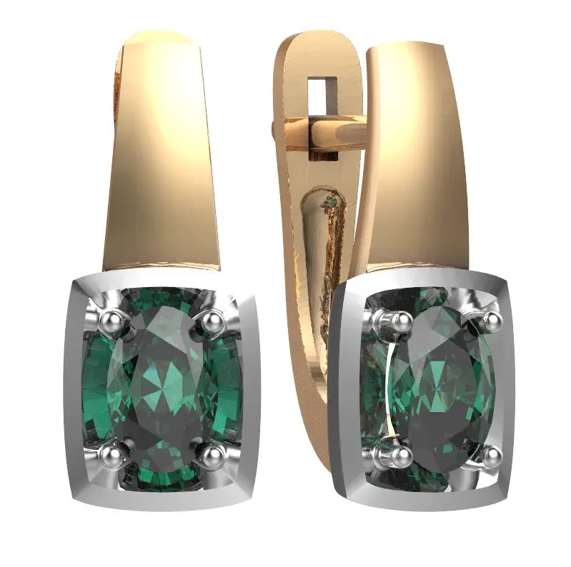 Серьги с английским замком из белого золота