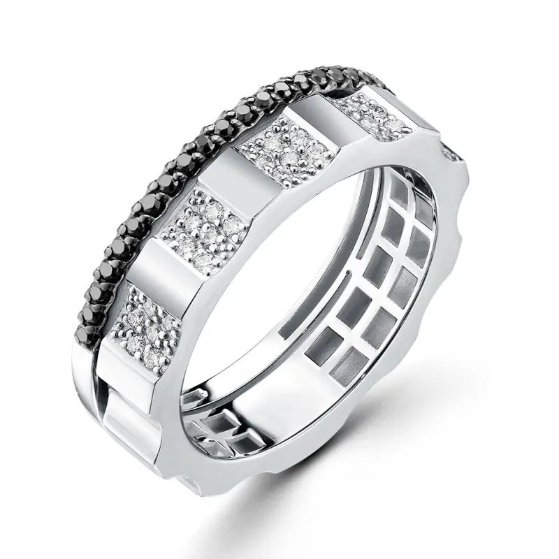 Кольцо декоративное из белого золота