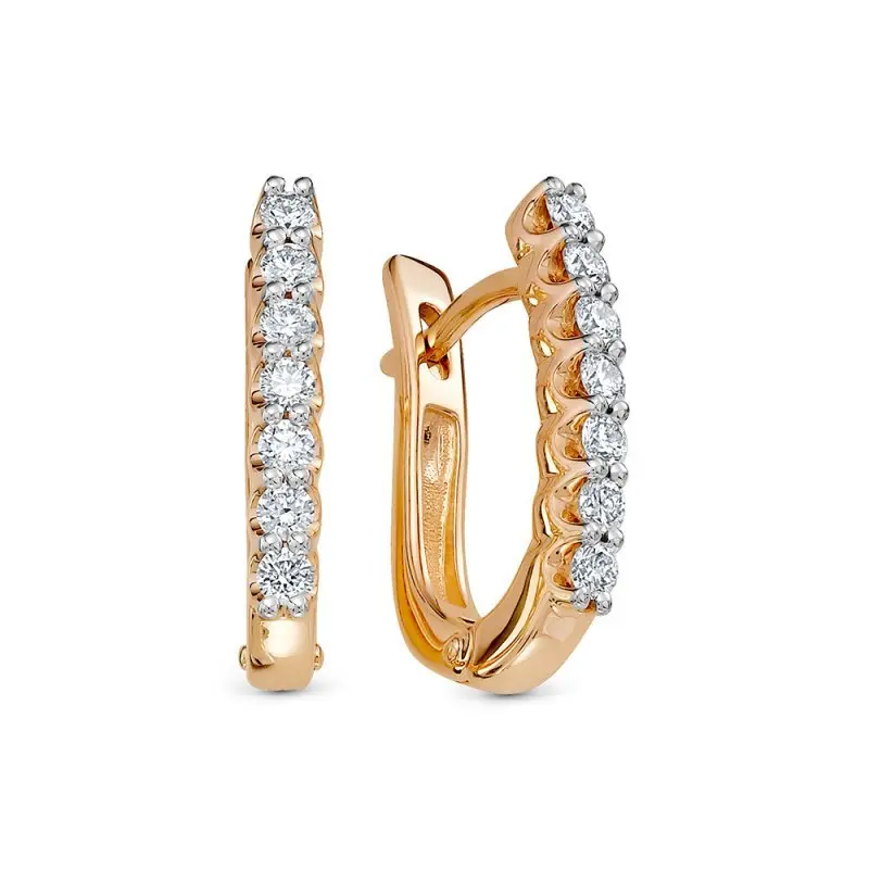 Серьги с английским замком из красного золота