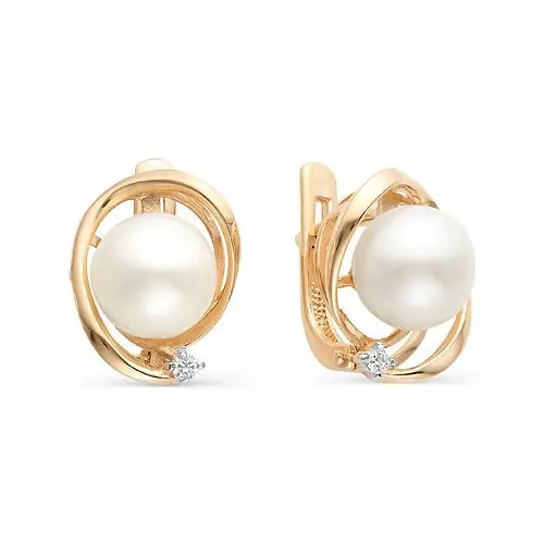 Серьги с английским замком из красного золота