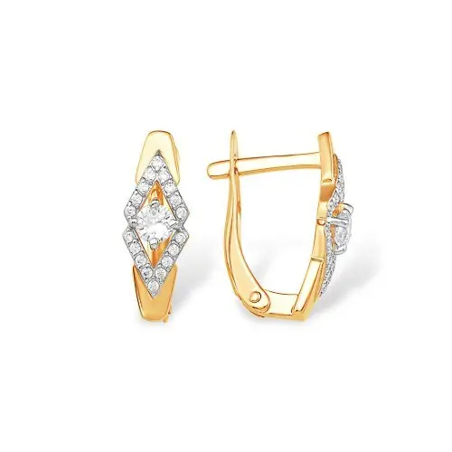 Серьги с английским замком из красного золота
