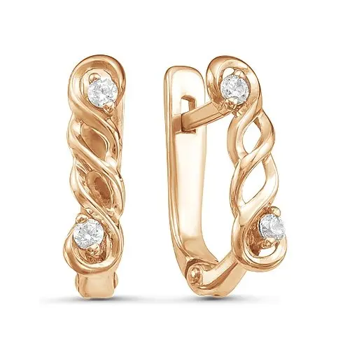 Серьги детские из красного золота