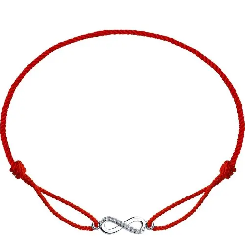 Браслет шнурок из серебра вид 1