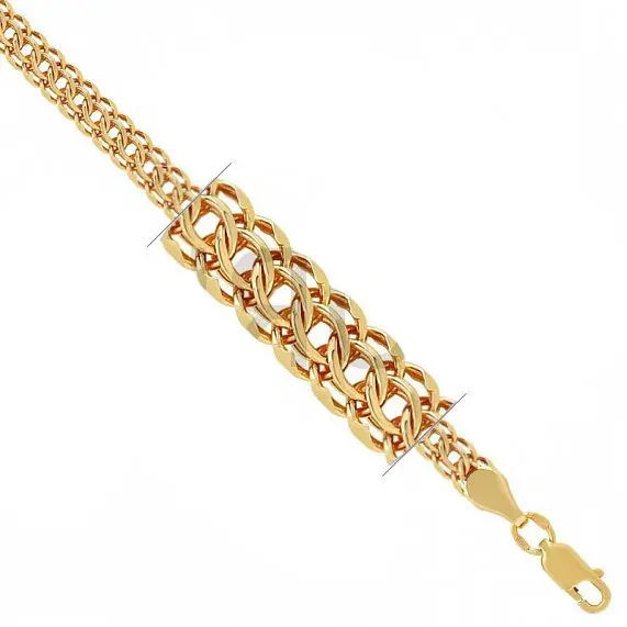 Браслет цепочный из красного золота вид 1