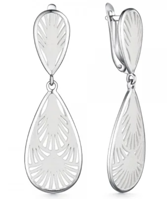 Серьги подвесные из серебра