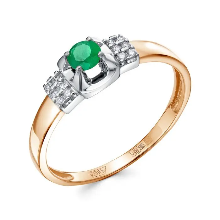 Кольцо декоративное из комбинированного золота