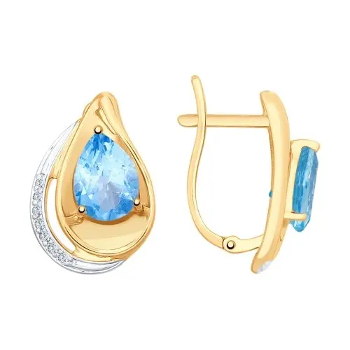 Серьги с английским замком из красного золота