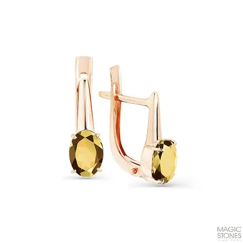 Серьги с английским замком из красного золота