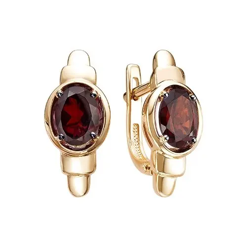 Серьги с английским замком из красного золота