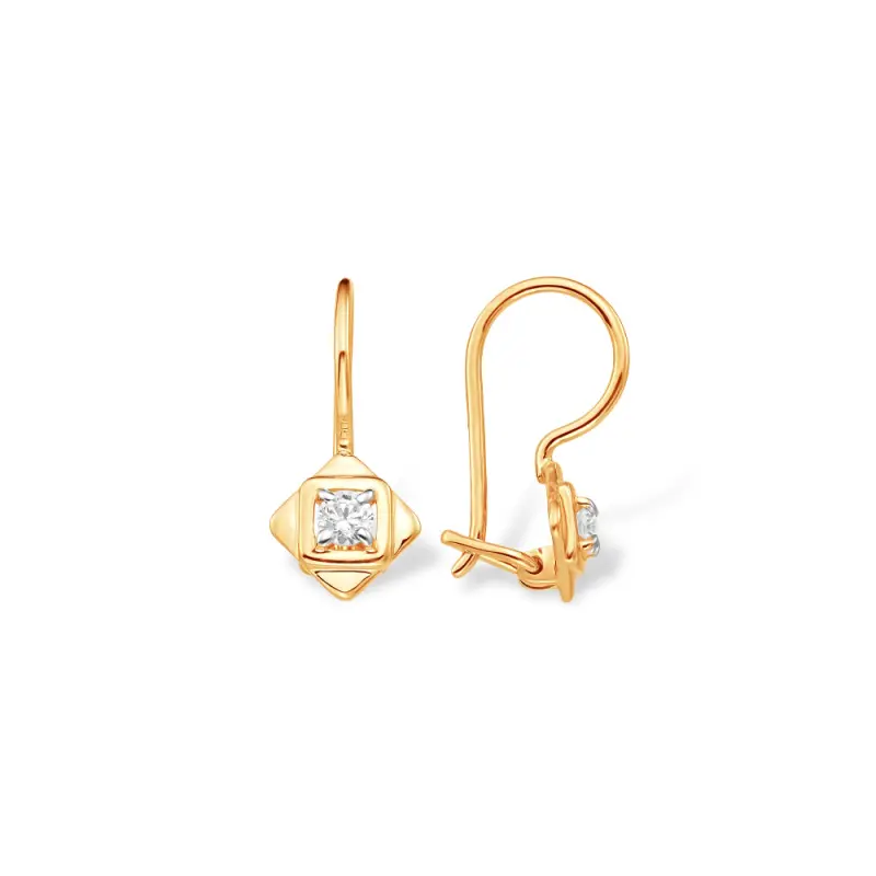 Серьги детские из красного золота