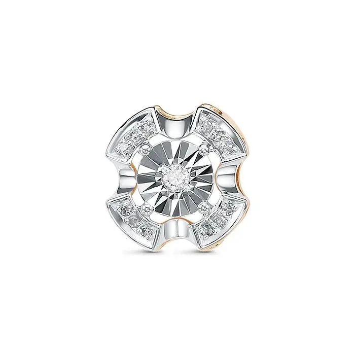 Подвеска бегунок из комбинированного золота