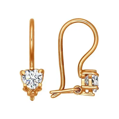 Серьги детские из красного золота