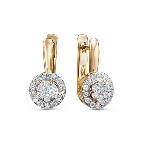 Серьги с английским замком из белого золота