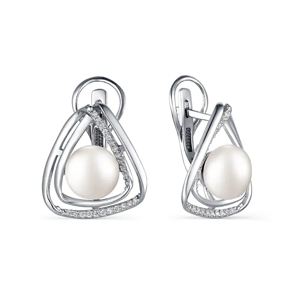 Серьги с английским замком из серебра
