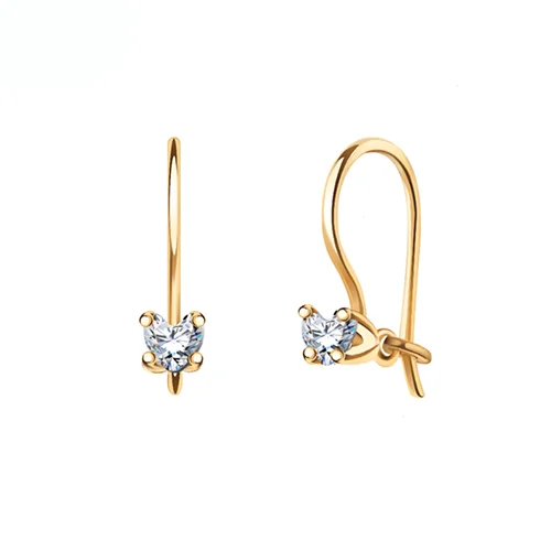 Серьги детские из красного золота